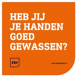 CSP Wandbordje HEB JIJ JE HANDEN GOED GEWASSEN?