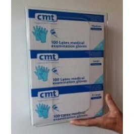 CMT Acryl Wandhouder/Dispenser voor 3 doosjes onderzoekshandschoenen