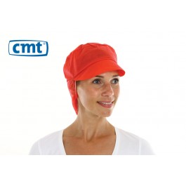 CMT Snood Caps/Pet met klep en haaropvang, kleur rood, 50 cm (doos 10 x 100 stuks)