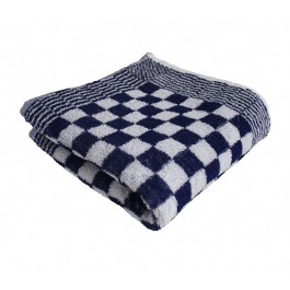 Keukenhanddoek badstof geblokt 60 x 60 cm, kleur blauw/wit (pak 10 stuks)