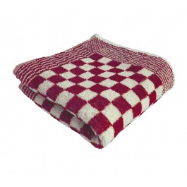 Keukenhanddoek badstof geblokt 60 x 60 cm, kleur rood/wit (pak 10 stuks)