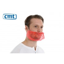 Baardmaskers met hoofdelastiek non-woven, kleur rood (doos 10 x 100 stuks)