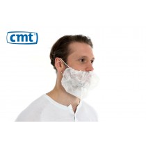 Baardmaskers met oorelastiek, non-woven, kleur wit (doos 10 x 100 stuks)