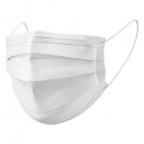 Cleen Civiele Mondkapjes/Mondmaskers type I, 3-laags met oorelastiek, kleur wit (dispenserdoos 50 stuks)