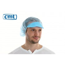 Haarnetjes met klep Peaked Bouffant Caps, kleur blauw, maat universeel (doos 10 x 100 stuks)