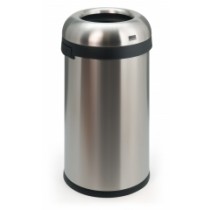 Simplehuman Ronde Afvalbak met open top, inhoud 60 ltr, RVS (fingerprint-proof)