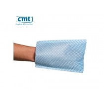 CMT Washandschoenen non-woven, kleur blauw (doos 10 x 100 stuks)