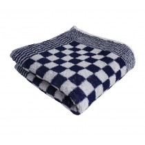 Keukenhanddoek badstof geblokt 60 x 60 cm, kleur blauw/wit (pak 10 stuks)