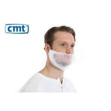 Baardmaskers met hoofdelastiek non-woven, kleur wit (doos 10 x 100 stuks)