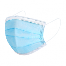 Cleen Civiele Mondkapjes/Mondmaskers, 2-laags met oorelastiek, kleur blauw (dispenserdoos 100 stuks)