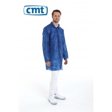 CMT Bezoekersjassen PP met drukknopen | lichtgewicht | kleur blauw | maat XL (doos 100 stuks)