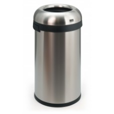 Simplehuman Ronde Afvalbak met open top, inhoud 60 ltr, RVS (fingerprint-proof)