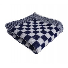 Keukenhanddoek badstof geblokt 60 x 60 cm, kleur blauw/wit (pak 10 stuks)