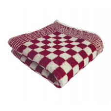 Keukenhanddoek badstof geblokt 60 x 60 cm, kleur rood/wit (pak 10 stuks)