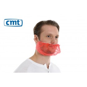 Baardmaskers met hoofdelastiek non-woven, kleur rood (doos 10 x 100 stuks)