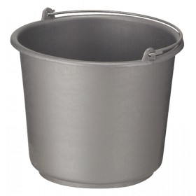SOP huishoud emmer 12 liter - Met stevig hengsel en dikke bodem, kleur grijs