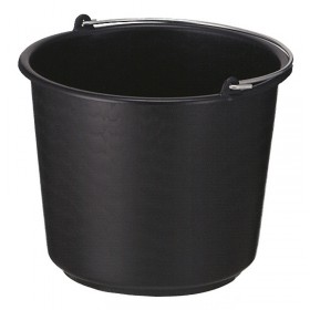 SOP huishoud emmer 12 liter - Met stevig hengsel en dikke bodem, kleur zwart