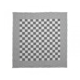 Theedoek geblokt 70 x 70 cm, kleur zwart/wit (pak 10 stuks)